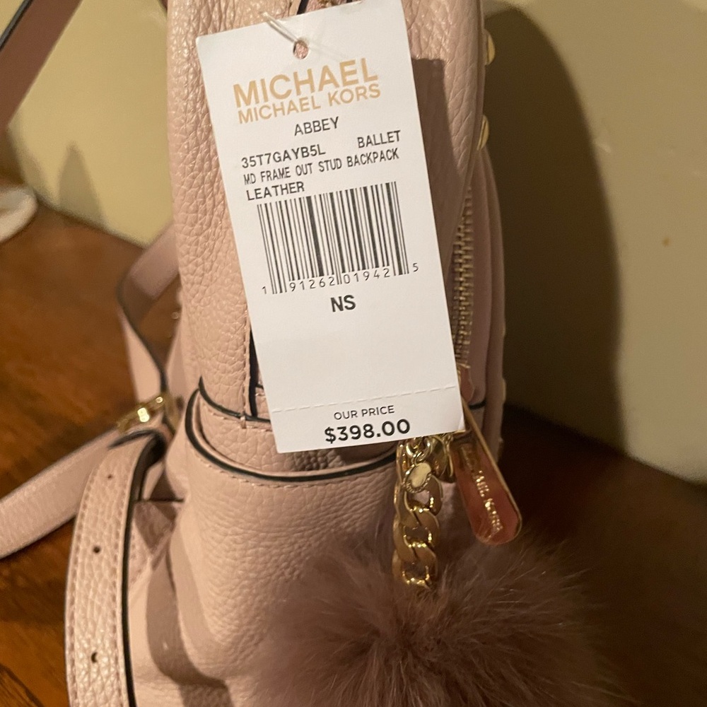 Michael Kors Blush Backpack with Gold Studs - Picture 9 of 9